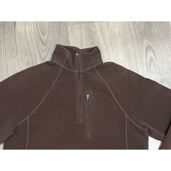 LL Bean 1/4 Quarter Zip Brown Fleece Pullover Mens Small Regular Lightweight - Picture 3 of 6
